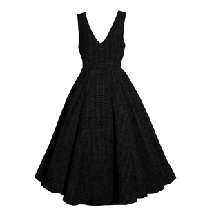 加厚重磅 弥爱原创《神秘诗社》法式复古呢料大摆连衣裙小黑裙冬