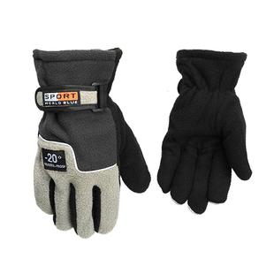 手套男款冬季骑车防风棉手套保暖加绒滑雪学生骑自行车女抓绒手套