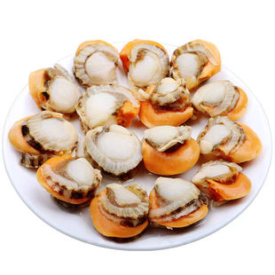 扇贝肉新鲜冷冻特级大号带黄带膏商用海鲜水产红贝批发黄蚬子鲜活