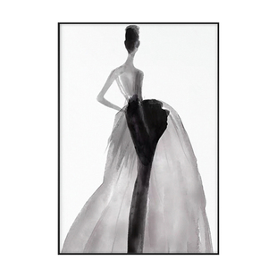 高级感黑白极简抽象客厅装饰画沙发背景墙画意式玄关小众艺术挂画