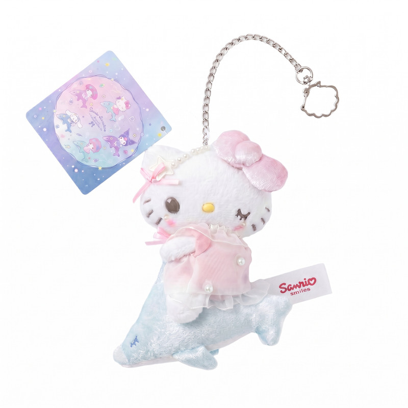 YURAMI日本梦幻月光海豚凯蒂猫HelloKitty毛绒玩偶钥匙扣送七夕礼