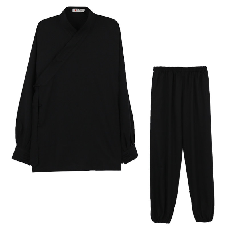 武当夏季亚麻太极服装女新款练功服道袍道士服装男武术表演服道服