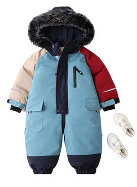 宝宝滑雪服婴幼儿童羽绒棉爬服特厚连体衣防水外出服2025冬季新款