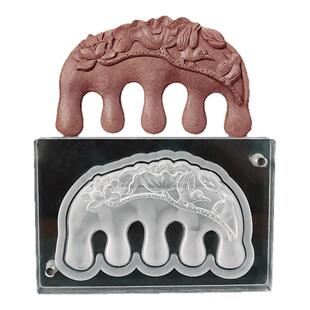 亚克力合香梳子模具双面百年好合梳刮痧板祥云福字中药按摩梳模具