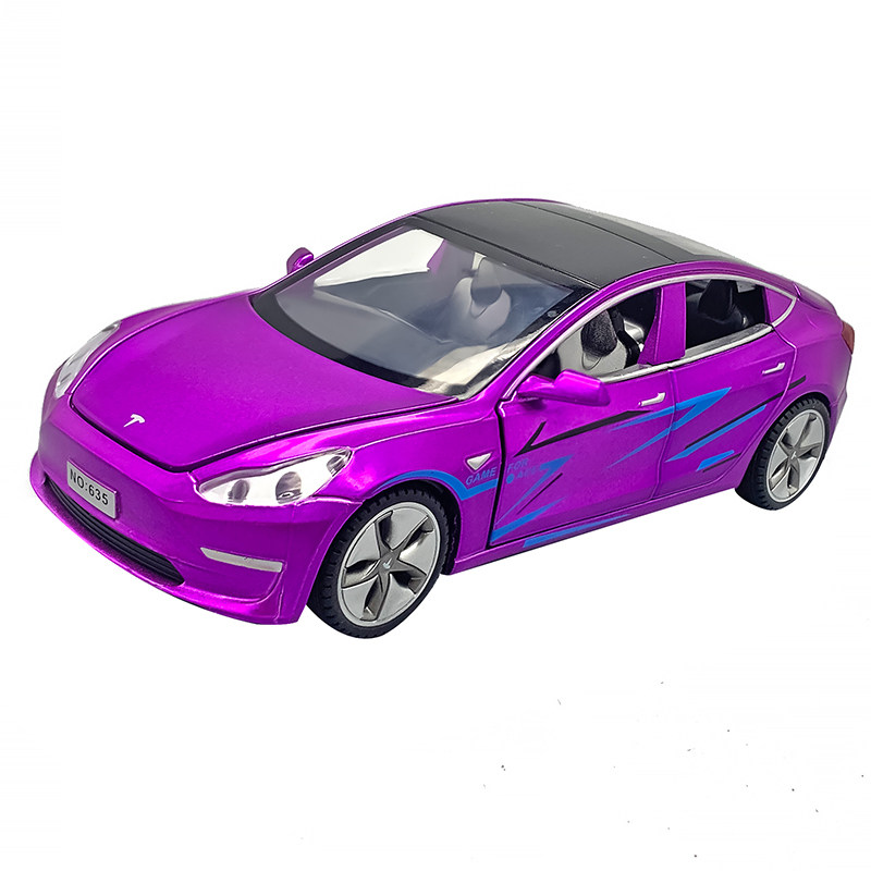 特斯拉吃鸡modelx紫色汽车模型