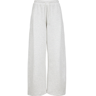 ONLY春季潮流舒适松紧腰头高腰宽松纯色直筒裤运动休闲裤女