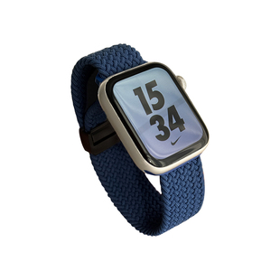 CLOUDHIS适用AppleWatchS10透气弹力尼龙编织磁吸扣表带苹果手表S9运动s11男女生新款iwatchSE手表秋冬Ultra2