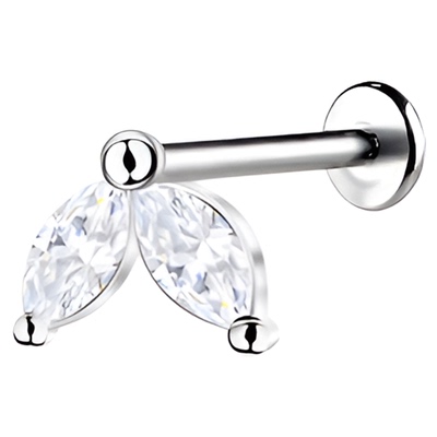 纯钛杆叶子平底耳钉不硌耳