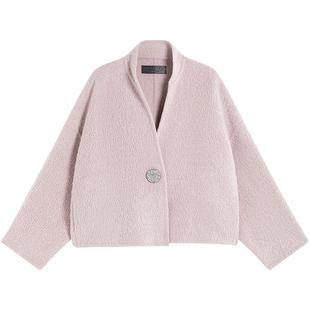 EXCEPTION例外女装短款毛呢外套女秋冬绵羊毛廓形大衣女初冬穿搭