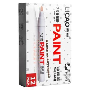 白色油漆笔工业不掉色记号笔防水防油不掉色补漆笔工地专用耐用画线笔黑色银色涂鸦笔轮胎笔描胎防水笔白漆笔