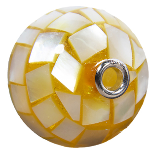 天然贝母圆球形吊坠大孔珠DIY配件材料手工项链挂件手链耳环配饰