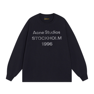 drew美式潮牌1996字母印花长袖T恤男女春秋季打底衫宽松圆领上衣