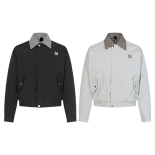 布老哥Blog美式解构格纹拼接夹克棉服冬季宽松通勤保暖棉衣W592