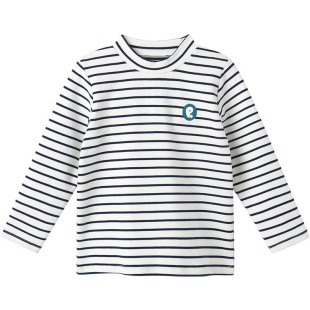 博睿恩男女宝宝打底衫内搭秋冬款儿童半高领条纹长袖亲肤上衣保暖