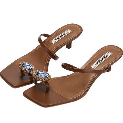 73hours不累脚法式夹趾凉拖鞋