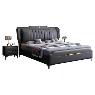 轻奢真皮主卧床高端大气双人床