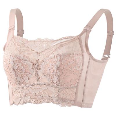 六排扣薄款无钢圈防下垂束胸文胸