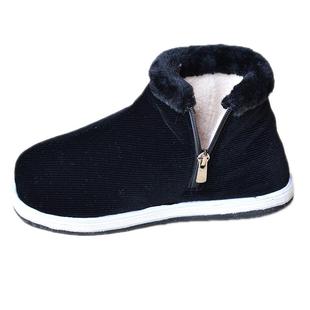 男士手工棉鞋冬季中老年人家居千层底布鞋女加绒加厚防滑父母亲鞋