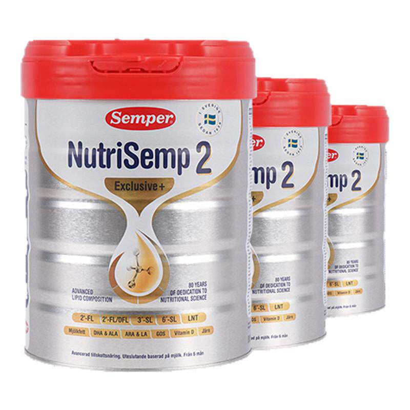 semper森宝红罐Pro版5HMO奶粉2段高配自护首选6-12个月800g-3罐