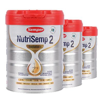 semper森宝红罐Pro版5HMO奶粉2段高配自护首选6-12个月800g-3罐