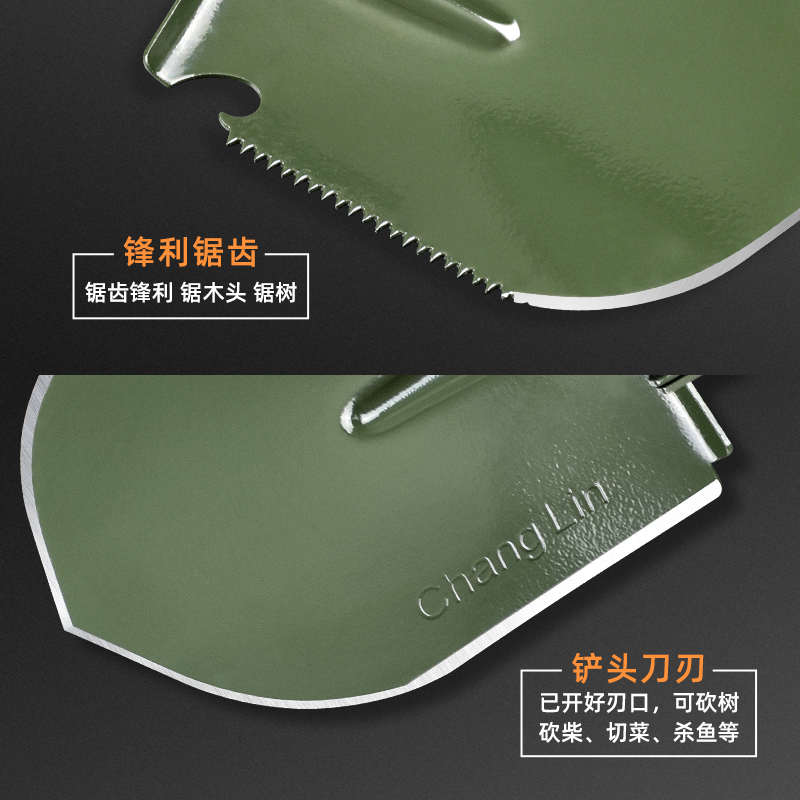 多功能工兵铲加厚锰钢户外兵工铲钓鱼折叠铲子小锄头铁锹车载工具