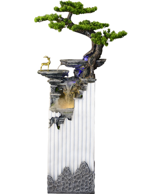 巧娜树脂招财现代客厅流水摆件