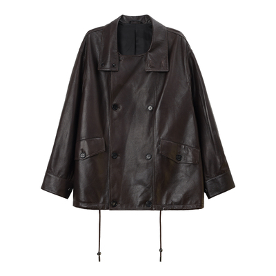 西班牙进口绵羊皮皮衣外套女