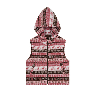 local aliens外星沙龙美式复古费尔岛连帽摇粒绒马甲叠穿夹棉马夹