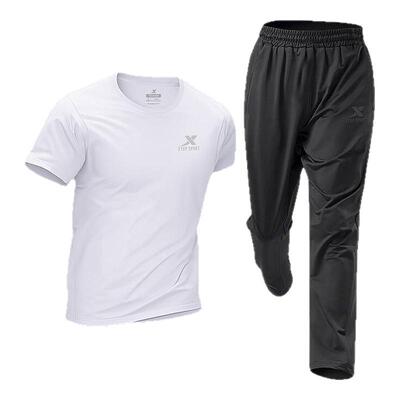 特步运动套装男2025夏季透气速干