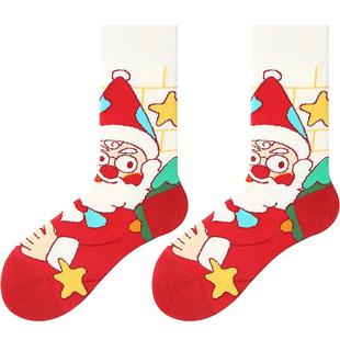 圣诞袜子女秋冬可爱日系卡通中筒袜圣诞节穿搭礼盒装礼物袋长袜棉