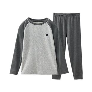 Q21小暖皮山茶油儿童保暖内衣套装男女童A类高弹圆领发热家居服