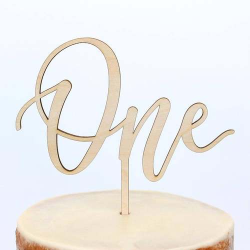 Wood One Cake Topper Birthday Cake Topper Baby