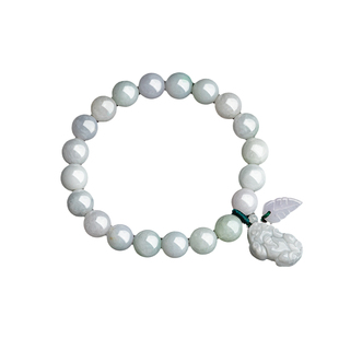 天然缅甸A货翡翠貔貅一夜暴富手串冰种玉石珠子手链女款手饰礼物