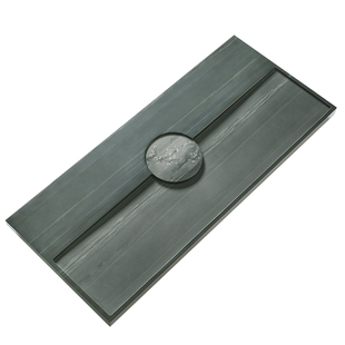 【干湿分离】桃花朵朵开天然整块皇庭玉石乌金石茶盘茶海茶托茶台