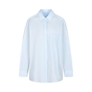 LESS春宽松长裤翻领衬衣气质时髦侧开衩oversize衬衫2P2212200