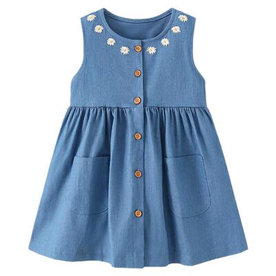 malwee女童背心连衣裙洋气牛仔裙