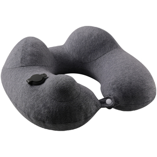 oseagle充气u型枕连帽护颈枕长途飞机高铁二等座睡觉神器便携颈枕