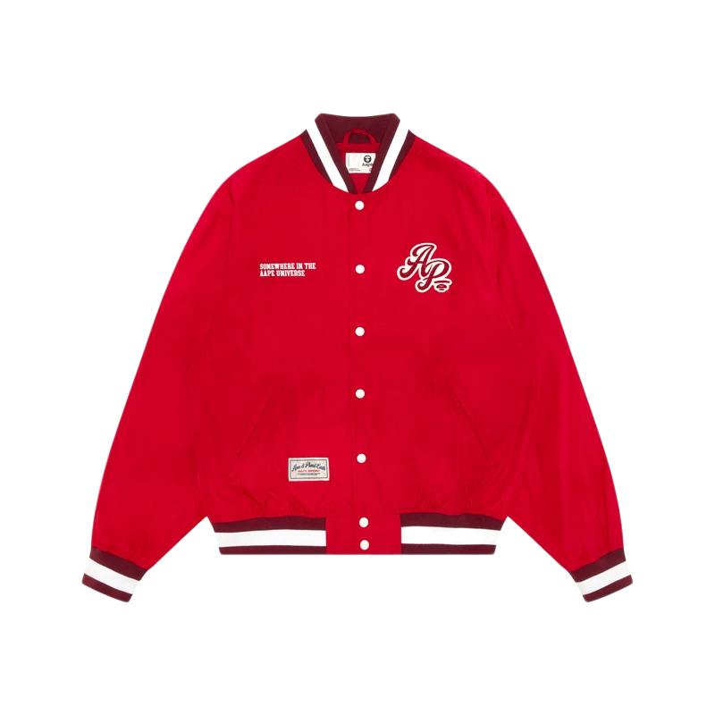 Aape字母刺绣美式复古棒球服外套
