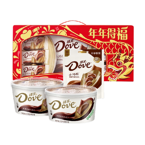 德芙牛奶巧克力年年得福礼盒588g*1盒喜糖果婚庆伴手礼休闲小零食