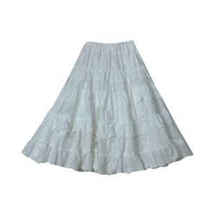 女童纯色花边半身裙春季新品韩系女宝宝洋气宽松蛋糕裙长款裙子韩