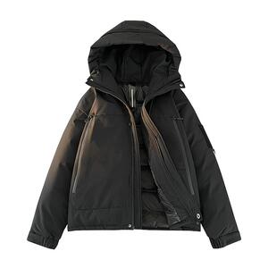 雪中飞2024秋冬新款男女同款短款连帽羽绒服情侣中性户外工装防风