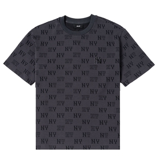 MLB官方 圆领T恤男装女装2026新款宽松运动服满印复古短袖五分袖