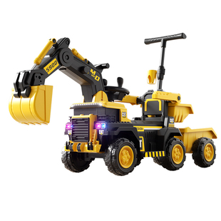 挖掘机儿童玩具车可坐人2025新款男孩女孩可推大号遥控挖土挖挖机