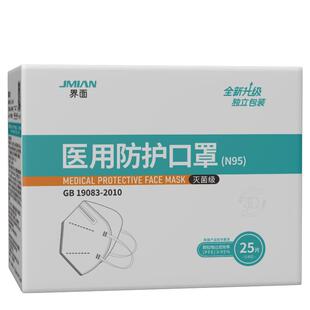 界面医用防护口罩折叠耳挂式Ⅱ型；灭菌级 16cmx11cm 1盒装