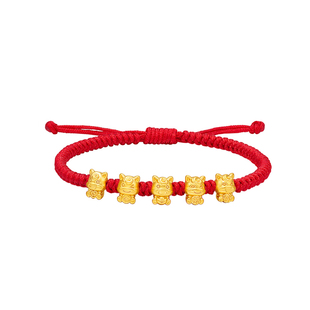 明牌珠宝五福萌马硬金手串 黄金生肖马年串珠足金转运珠AFP1367