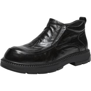 百思图冬季商场新款加绒保暖休闲皮鞋时尚商务通勤男鞋WM597DD5