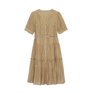 vilan/慧兰连衣裙2025新款女夏季小个子时尚优雅法式气质休闲裙子