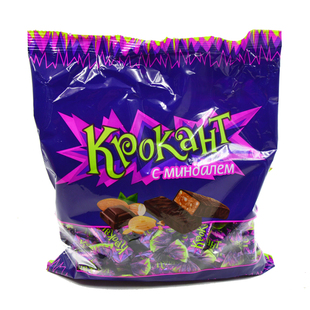 俄罗斯进口紫皮糖KDV牛奶紫皮糖果巧克力杏仁夹心糖网红零食喜糖