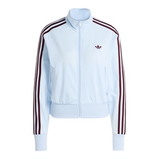 Adidas/阿迪达斯正品三叶草新款女浅蓝酒红色经典夹克外套KC6574