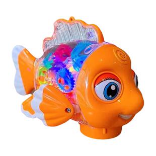 儿童元宵节灯笼玩具男孩手提花灯发光宝宝电动齿轮鱼新年礼物女孩